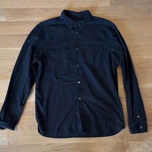 All Saints Men's Black Casual Button Down Shirt